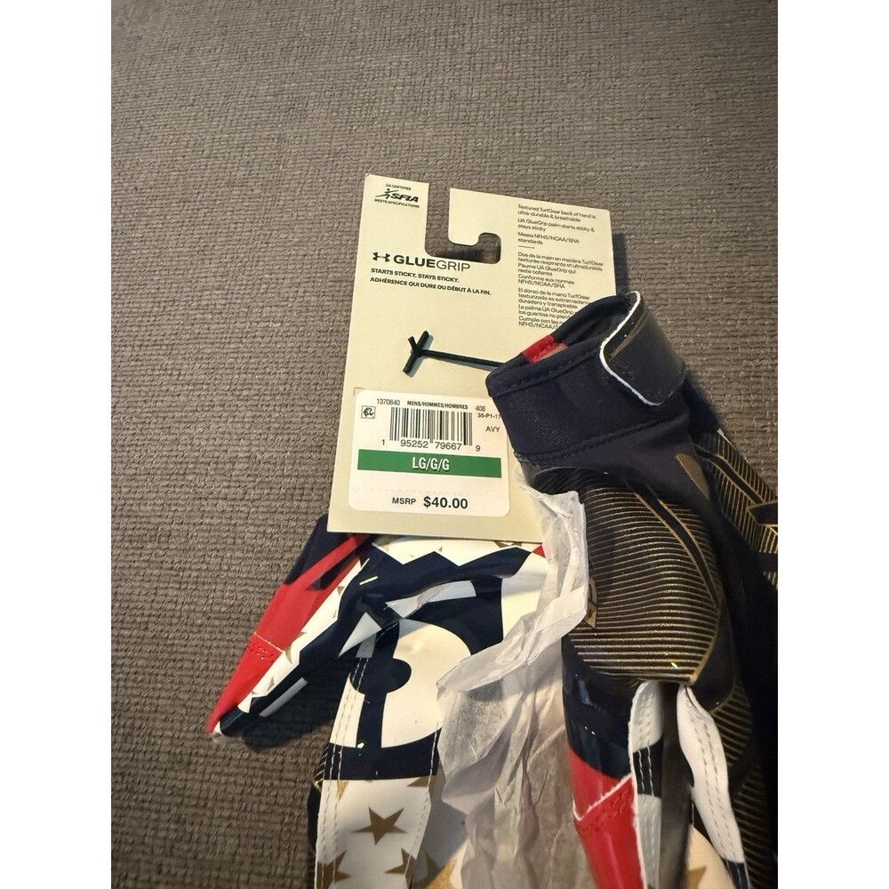 Under Armour UA F8 USA Limited Edition Football Gloves Men’s Large NWT Blue UA - Picture 7 of 7